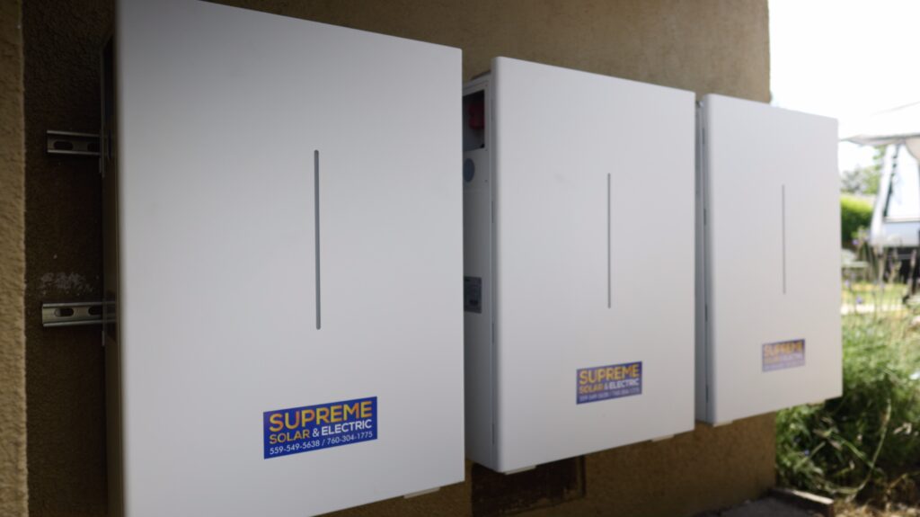 batteries installed on garage wall